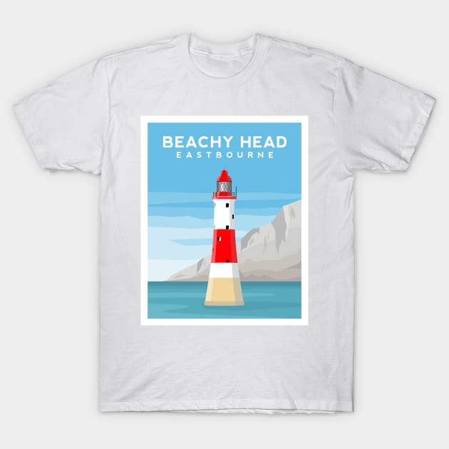 Beachy Head Lighthouse, Eastbourne, East Sussex T-Shirt by typelab